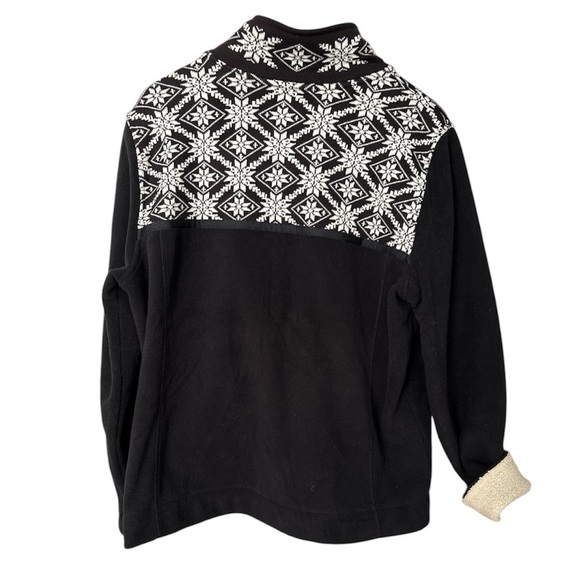 L. L. Bean Woman’s Zippered Nordic Snowflake Fleece, Large - Picture 4 of 10